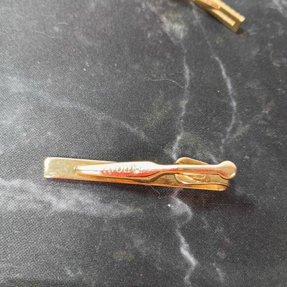 3pc AVON Tie Bars Gold Tone Clips Vintage Men’s Accessories Classic Style - Picture 9 of 14